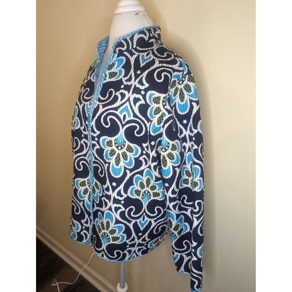 VINTAGE Alfred Dunner lightweight jacket, reversible, blues and white - Picture 3 of 10